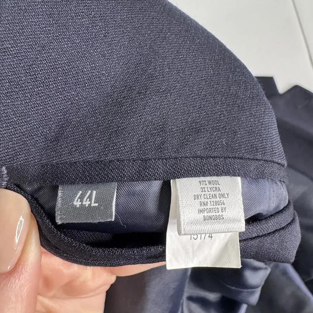 Bonobos Jetsetter Wool Blazer Mens 44L Navy Tailored‎ Stretch Suit Jacket Formal